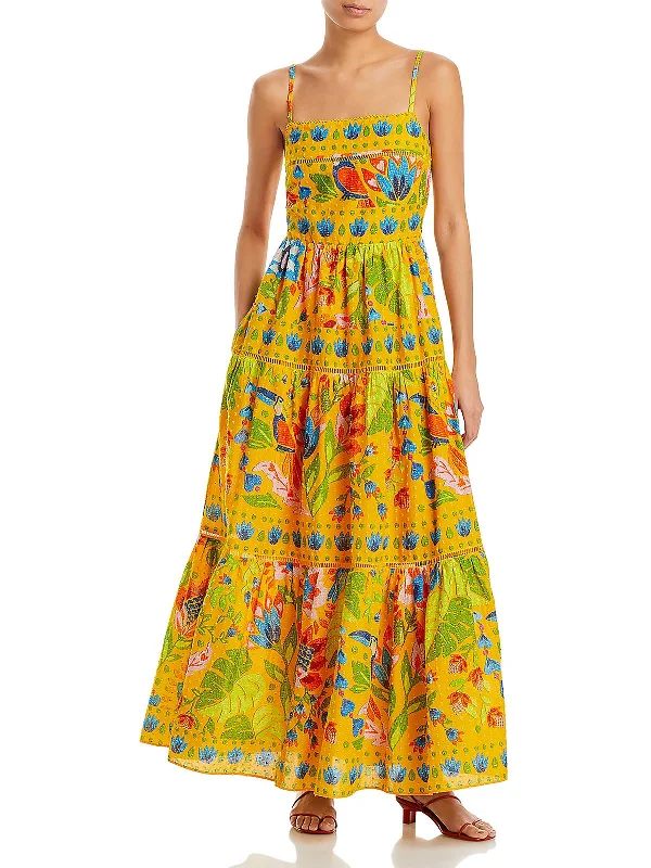 Trendsetting Threads Summer Garden Womens Ladder Stitch Long Maxi Dress