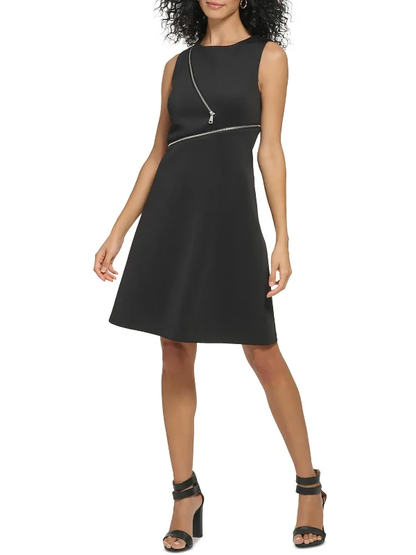 Current Trends Womens Crew Neck Short Shift Dress