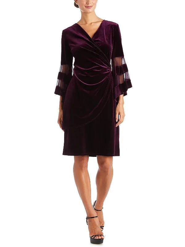 Chic Style, Always In Vogue Womens Velvet Embellished Cocktail and Party Dress