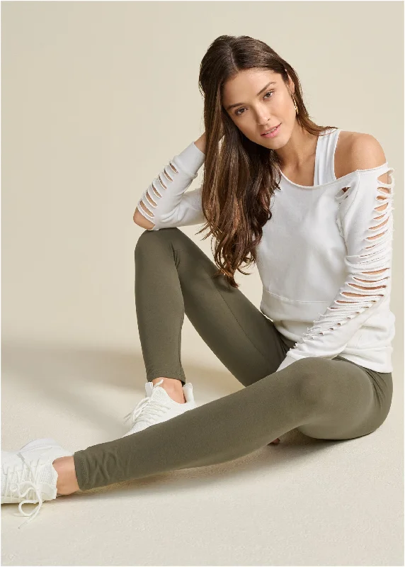 Trendy Women's Wear Collection Basic Leggings - Olive