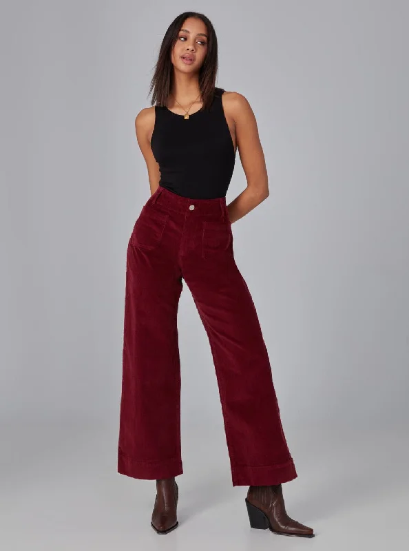 Flash Sale Online COLETTE-MC High Rise Wide Leg Jeans - Merlot Corduroy