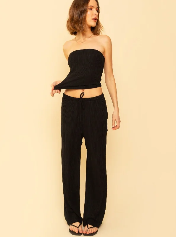 Trendy Threads Paloma Pant - Black Rib