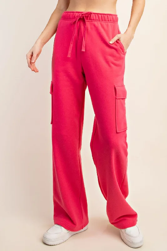 Online Boutiques Dalton Cargo Sweatpants (Flamingo Pink)