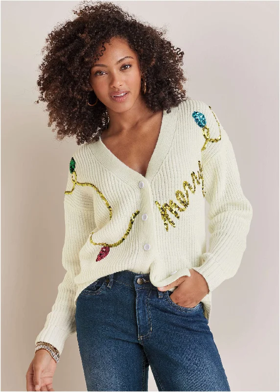 Extreme Clearance Deals Merry Sequined Sweater - Off White